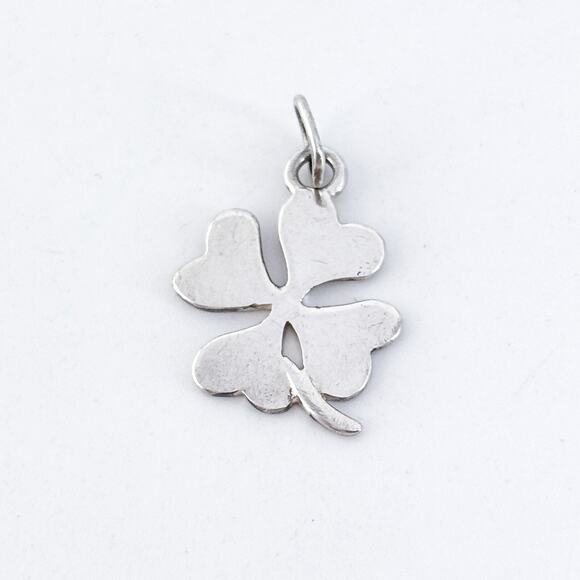 Vintage Footnote Sterling Silver 925 Four-Leaf Clover Charm Pendant - Picture 2 of 6